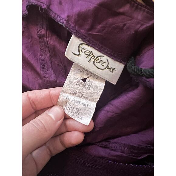 VTG Steppin Out Purple Iridescent Y2K Mini Dress 13/14 - Picture 3 of 5